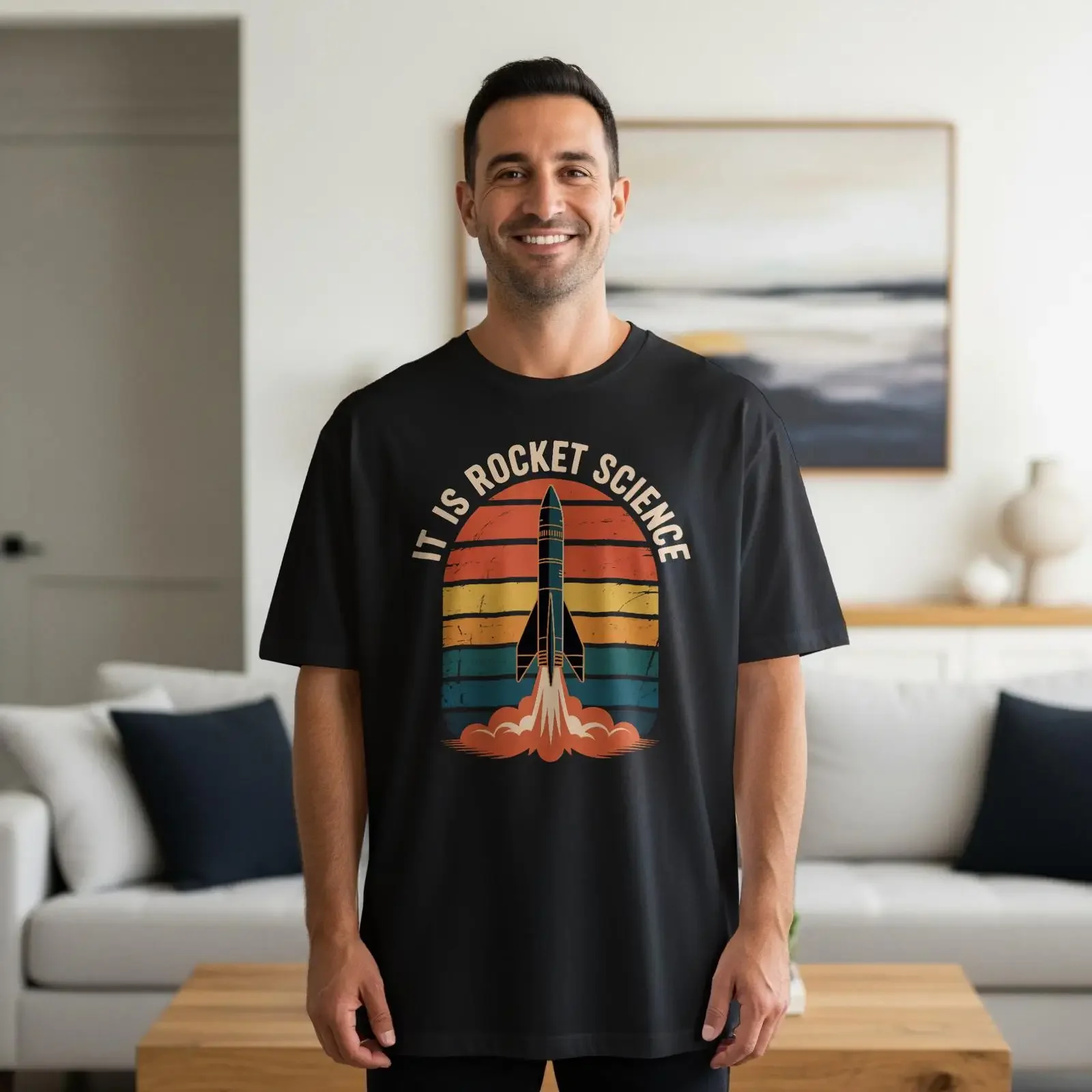 It Is Rocket Science T Shirt Retro Space Geeky Cool Trendy vintage Washed Soft Casual Breathable Comfortable Versatile