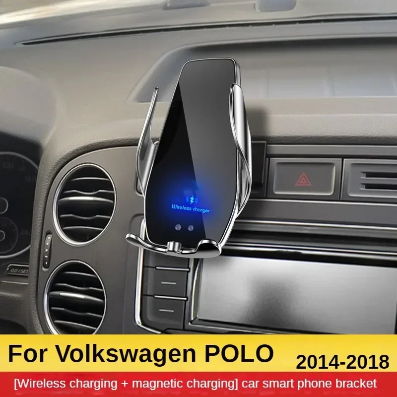 

2014-2018 держатель для мобильного телефона Volkswagen Polo, беспроводное зарядное устройство, автомобильное крепление, навигационный кронштейн, поддержка GPS 360