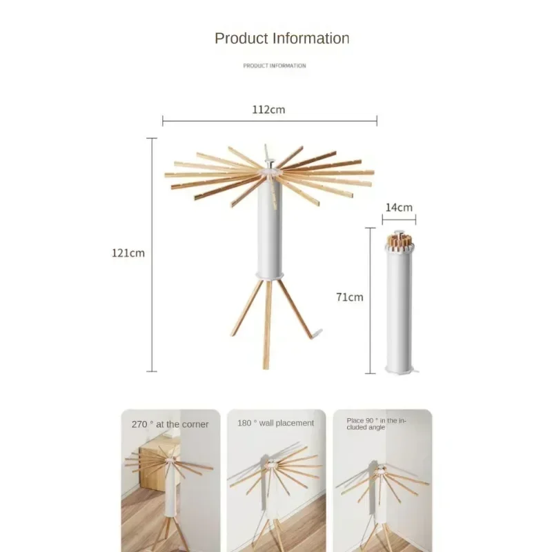 Versatile Installation-Free Coat Rack with Folding Drying Rods for Balcony and Indoor Use