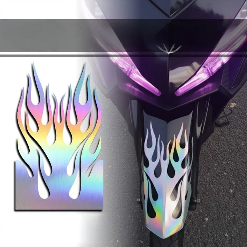1Pc Flame Motorcycle Fender Sticker Waterproof Self-adhesive Vinyl Decal for Honda Yamaha Suzuki Ducati KTM Mudguard Decoration