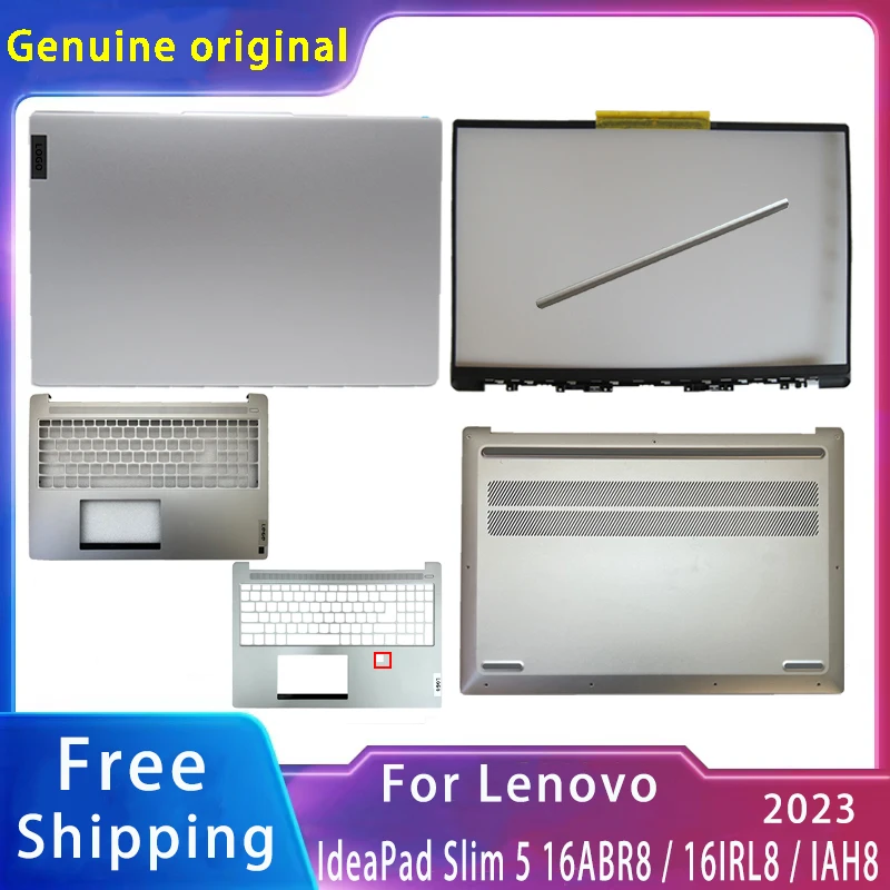 

Новинка для Lenovo IdeaPad Slim 5 16ABR8 / 16IRL8 / IAH8 2023; Сменные аксессуары для ноутбука, задняя крышка ЖК/Упор для рук/нижняя часть с логотипом