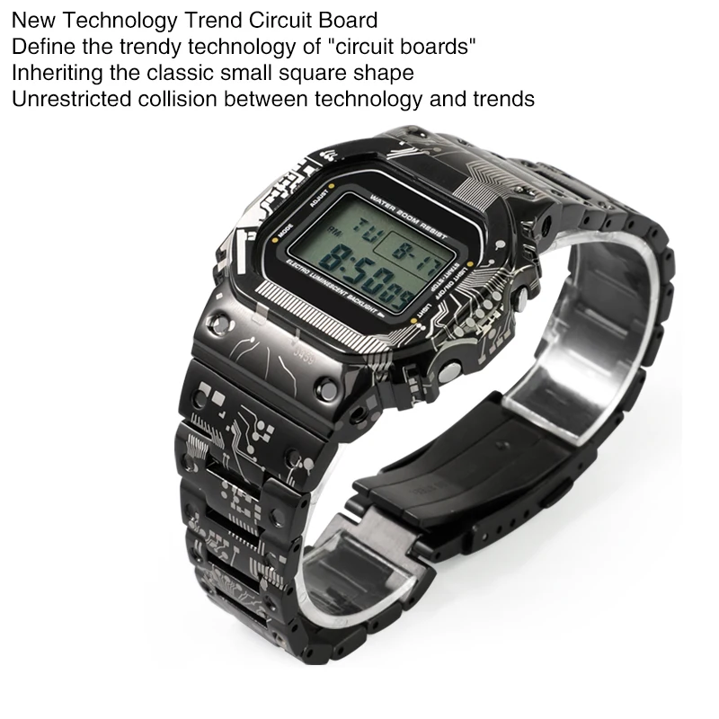 5600 5610 GMWB5000 Titanium Case  Mod Kit For Casioak Watch Metal Bezel And Strap G5600E GWB5600 GWM5610 DW5600 With Refit Tools