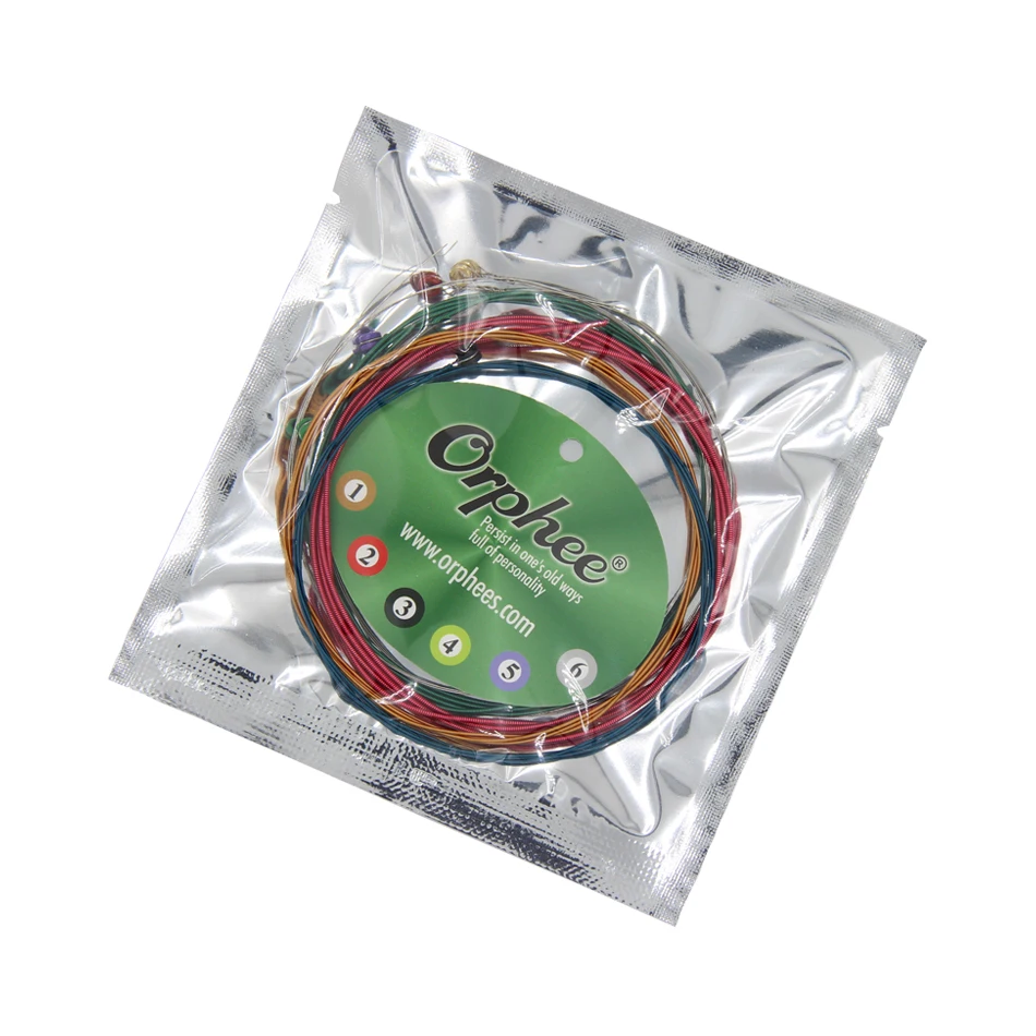 Orphee TX620 Series ACOUSTIC Guitar Strings Silver Plated/Colorful/Red Cooper Anti-Rust Hexagonal core+8% Nickel Extra Light