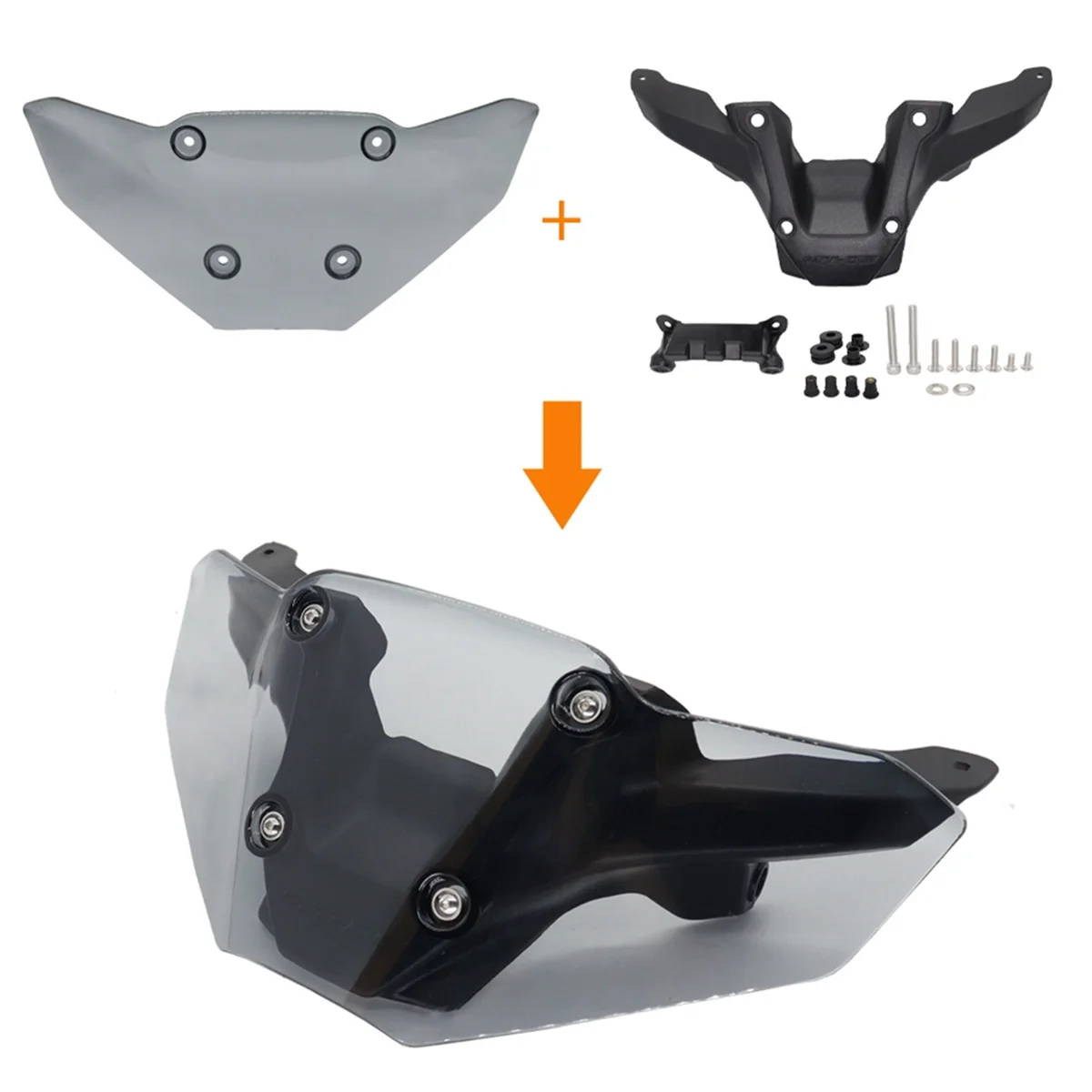 For Yamaha MT-09 SP MT09 2024 Motorcycle Windscreen Wind Deflector Windshield Bracket Kit Accessories ,Grey