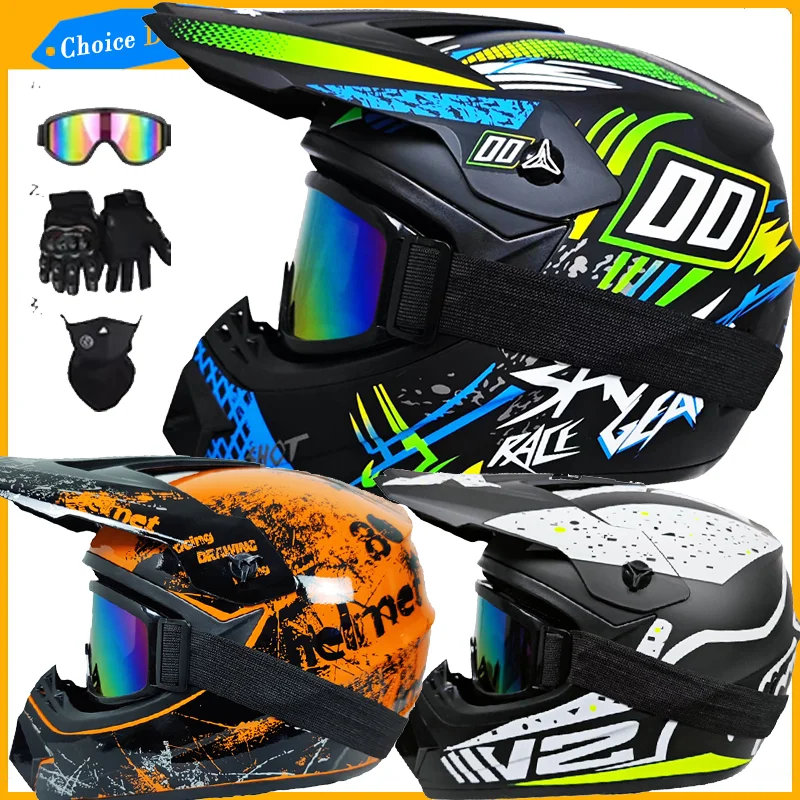 

Motorcycle Helmet Off-road Bike Helmet Downhill AM DH Cross Helmet Capacete Motocross Casco send 3 men kids gift Motocross