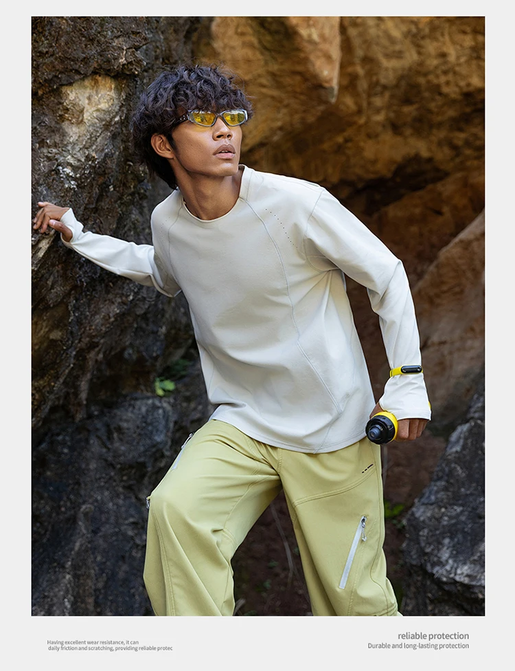 Herren Performance-T-Shirt mit Rundhalsausschnitt und langen Ärmeln – UPF50+ Sonnenschutz, 7A antibakteriell & schnelltrocknend für Sport- und Outdoor-Aktivitäten – Detail 24