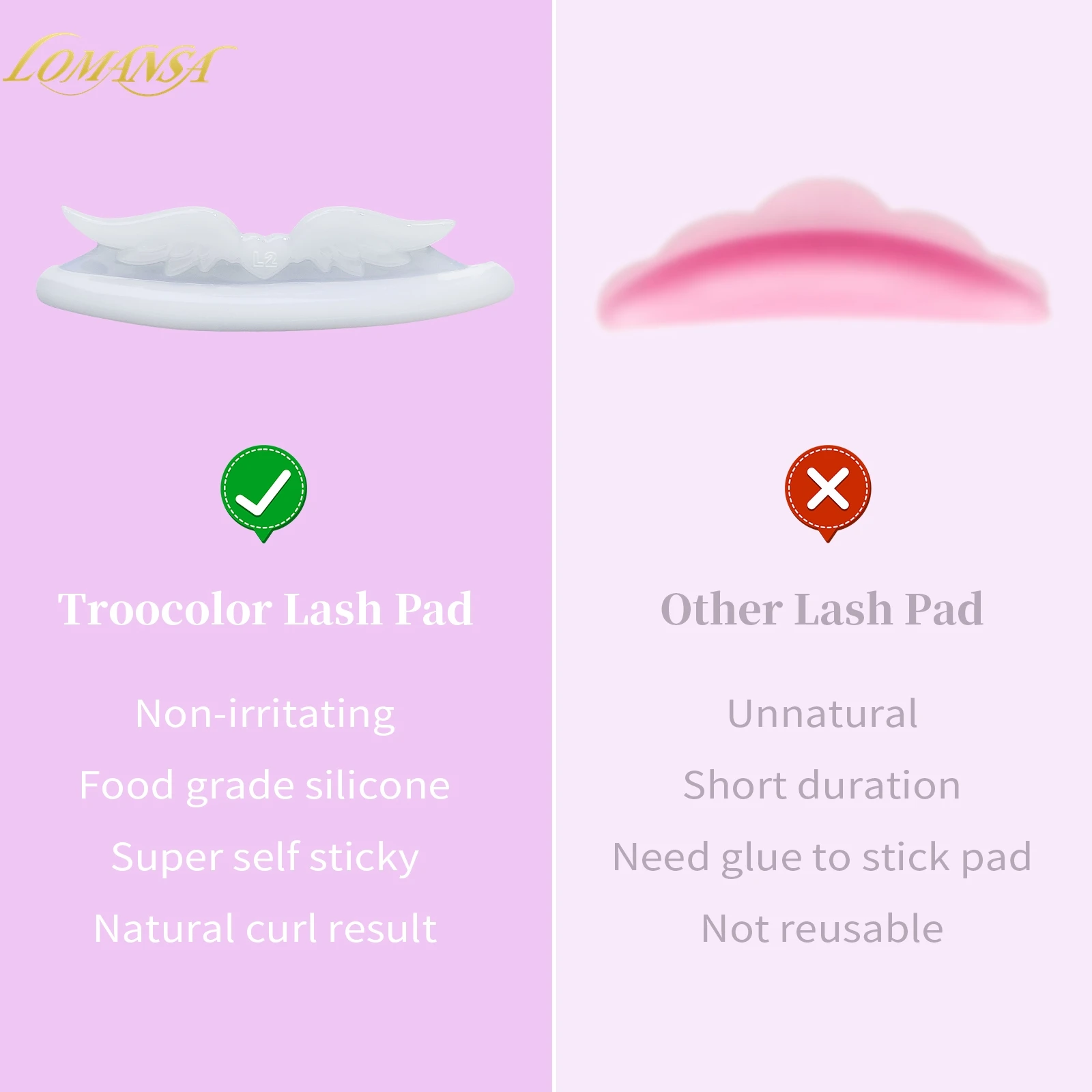 ロマンサ 4ペア Cカール フリーグルー シリコンまつげパーマパッド 粘着性まつげロッドシールド リフティング 3Dまつげアクセサリー メイクアップツール