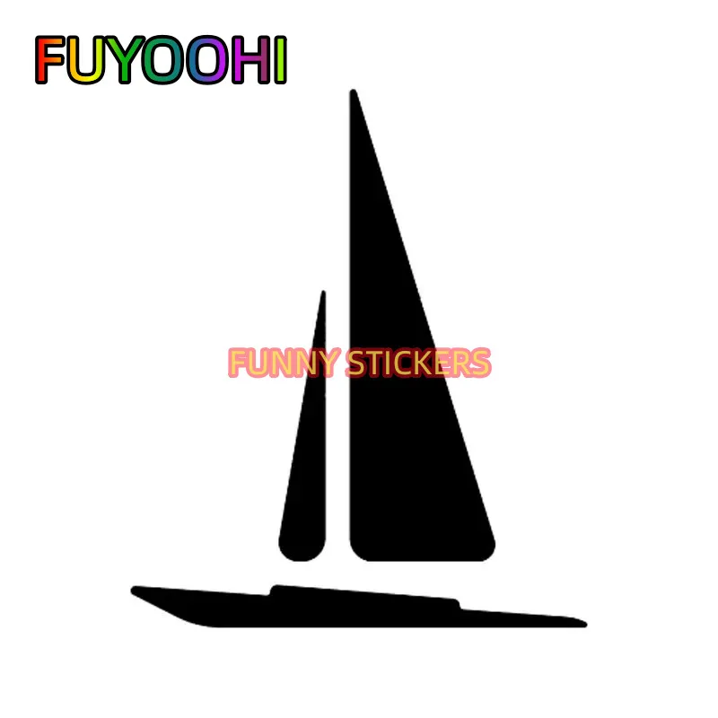 

FUYOOHI Coolest Sailing Boat Ocean Decor Car Sticker Silhouette High Quality Black Silver Vinyl