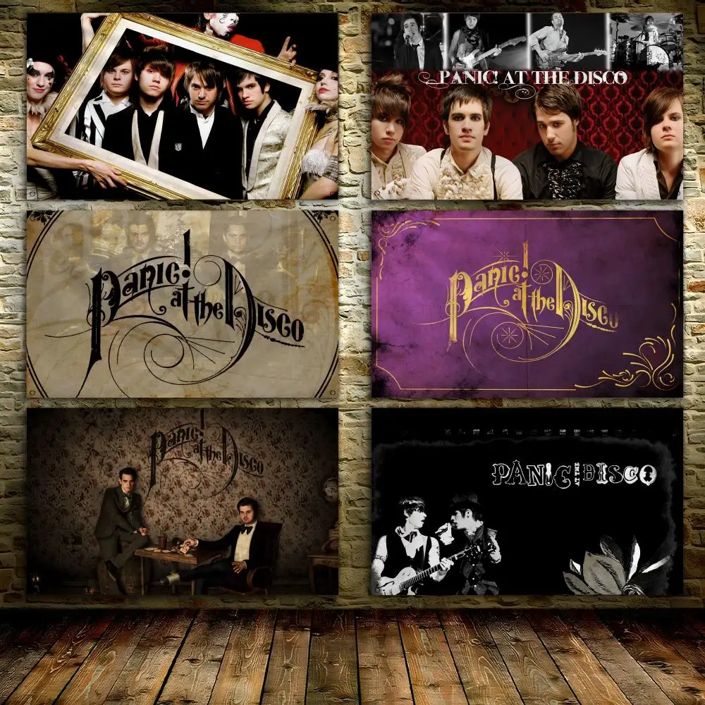 P-PANIC AT THE DISCOS Rock Flags 3x5 Ft Custom Banner For Garage Door Room Decor Wall Out Decoration With Metal Buckle