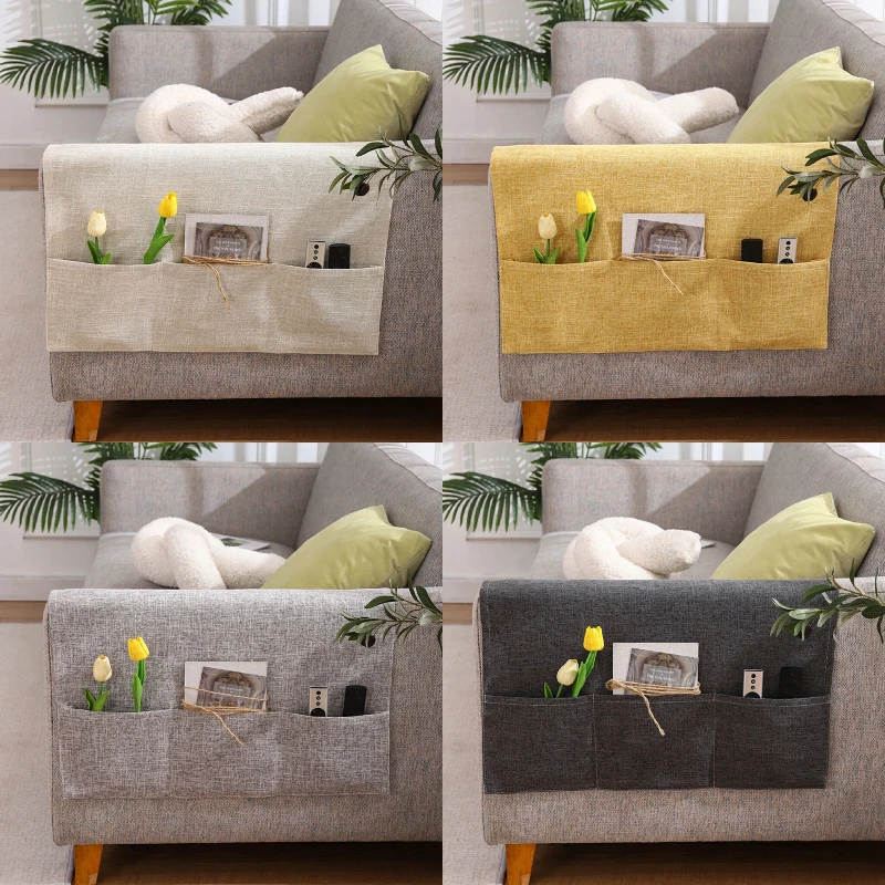 1pc Sofa Armrest Organizer Pouch Sofa Cover Side Pockets For Storage Home Hanging Organizer Magazine Books Snacks Remote Control