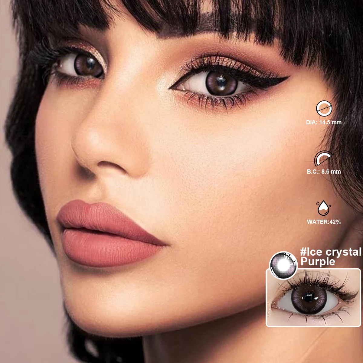 Bio-essense 1 Paar schwarze Gläser mit großen Augen, koreanische Naturlinsen, farbige Kontaktlinsen, Augen mit Grau, schöne Pupillenlentes – Detail 10
