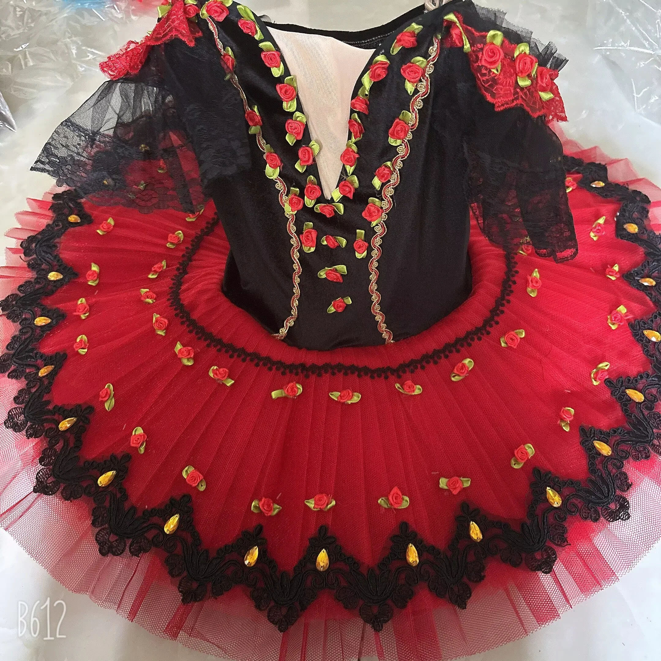 adulto-mujeres-negro-rojo-tutu-profesional-la-esmeralda-ballet-tutu-plato-panqueque-tutu-vestido-ninas-ninos-bailarina-fiesta-disfraz