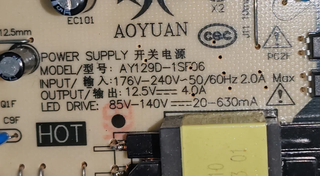 ay129d-1sf06-ledテレビ定電流電源基板（140v-630ma用）