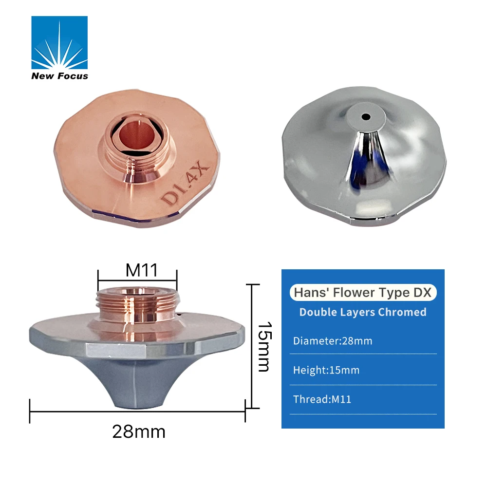 New Focus JD040 OEM Hans La ser Cutting Nozzles for Fiber La ser Cutting Machine DX/ Hexagon / Pressure D28