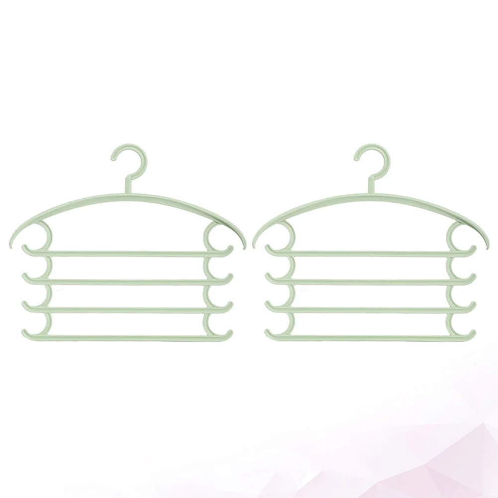 

2Pcs Pants Storage Rack Scarf Hanger Non-Slip Plastic Clothes Organizer Light Green Pants Storage Rack