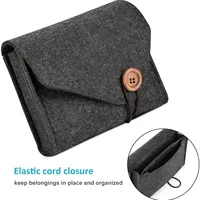 Portable Felt Cable Organizer Case for Power Adapter & USB Cables, Travel Storage