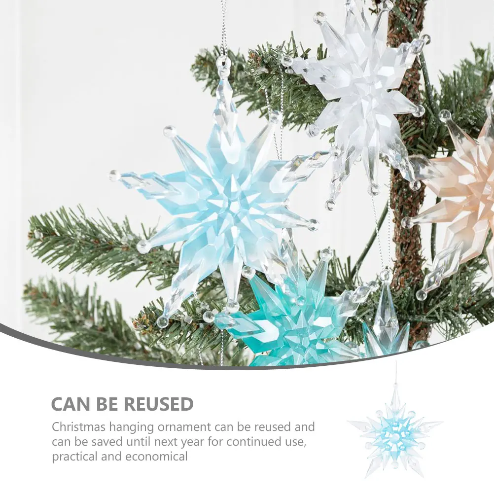 

Snowflake Shaped Hanging Ornament Christmas Decoration Hanging Decor Acrylic Pendant Party Supplies Festival Scene Economical