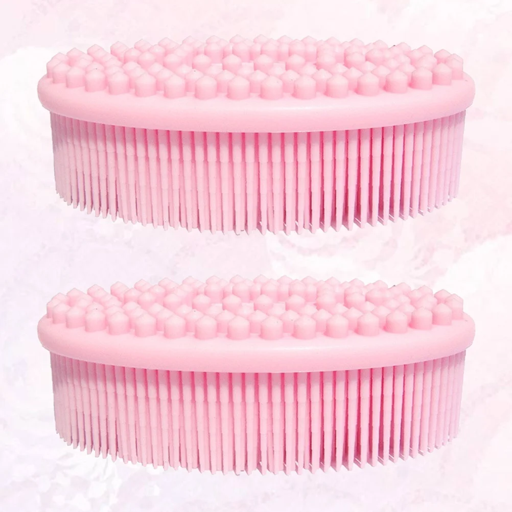 2 قطعة فرشاة استحمام للتدليك من السيليكون رشاقته نقطة مستديرة الجانب إزالة الجلد الميت فرشاة استحمام للسفر المنزلي #6