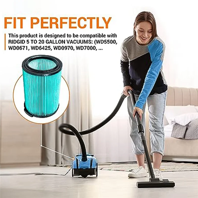 Подходит для пылесоса Ridgid VF6000, сменный фильтр, высокоэффективный вакуумный воздушный фильтр