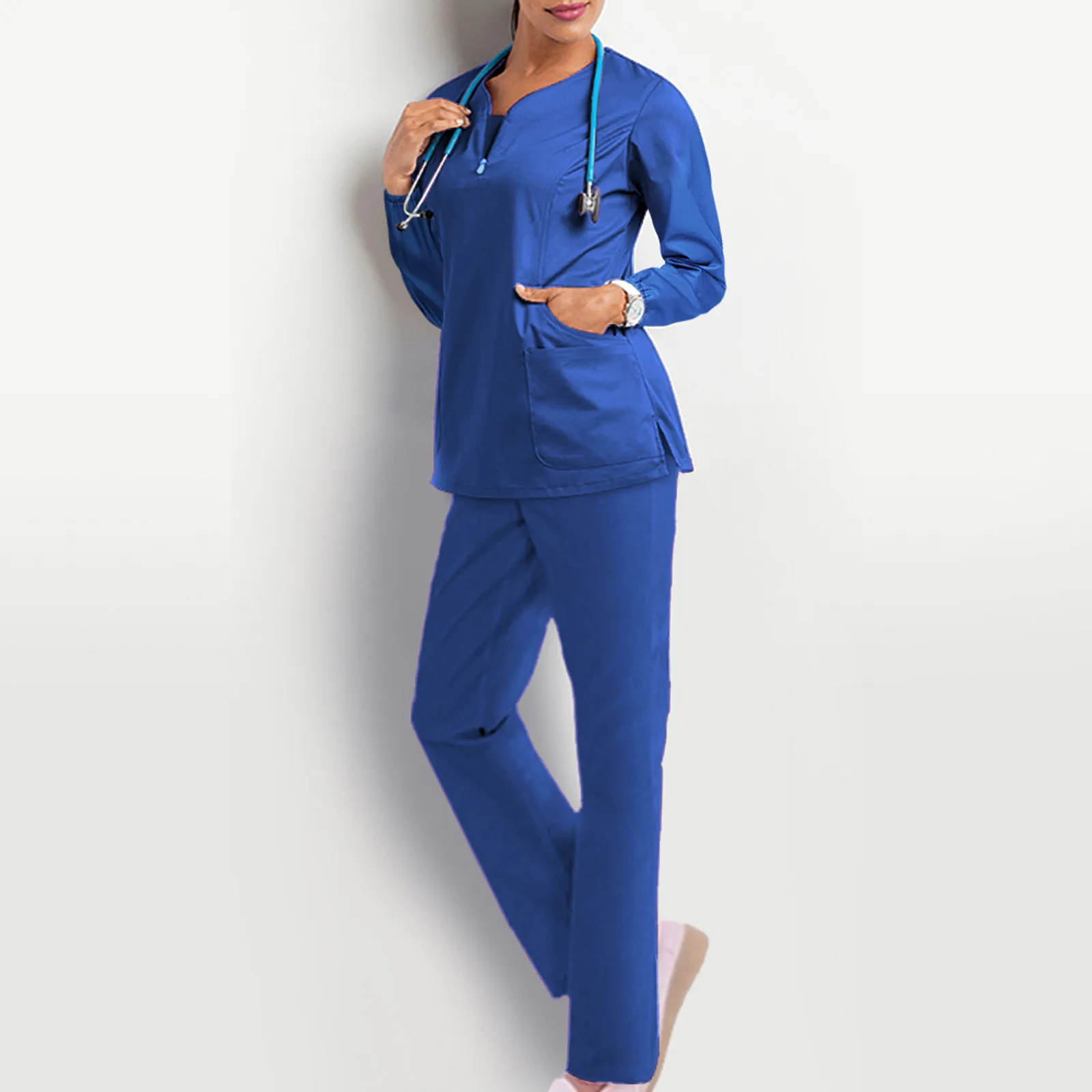 Médico Scrubs Set para Mulheres, Médico Médico Uniformes, Salão de beleza Workwear, Farmácia Roupas, Hospital, Clínica Odontológica, Pet Macacão