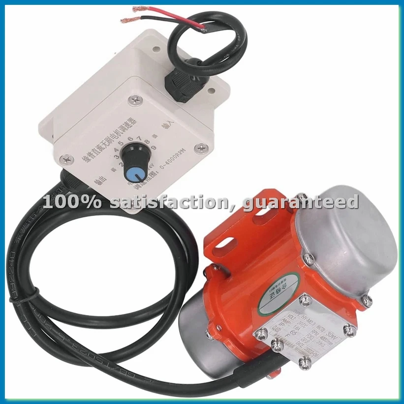 30W Concrete Vibrator, 4000RPM Electric Vibrating Motor with Speed Controller & Adjustable Exciting Force DC 12V-ABWY