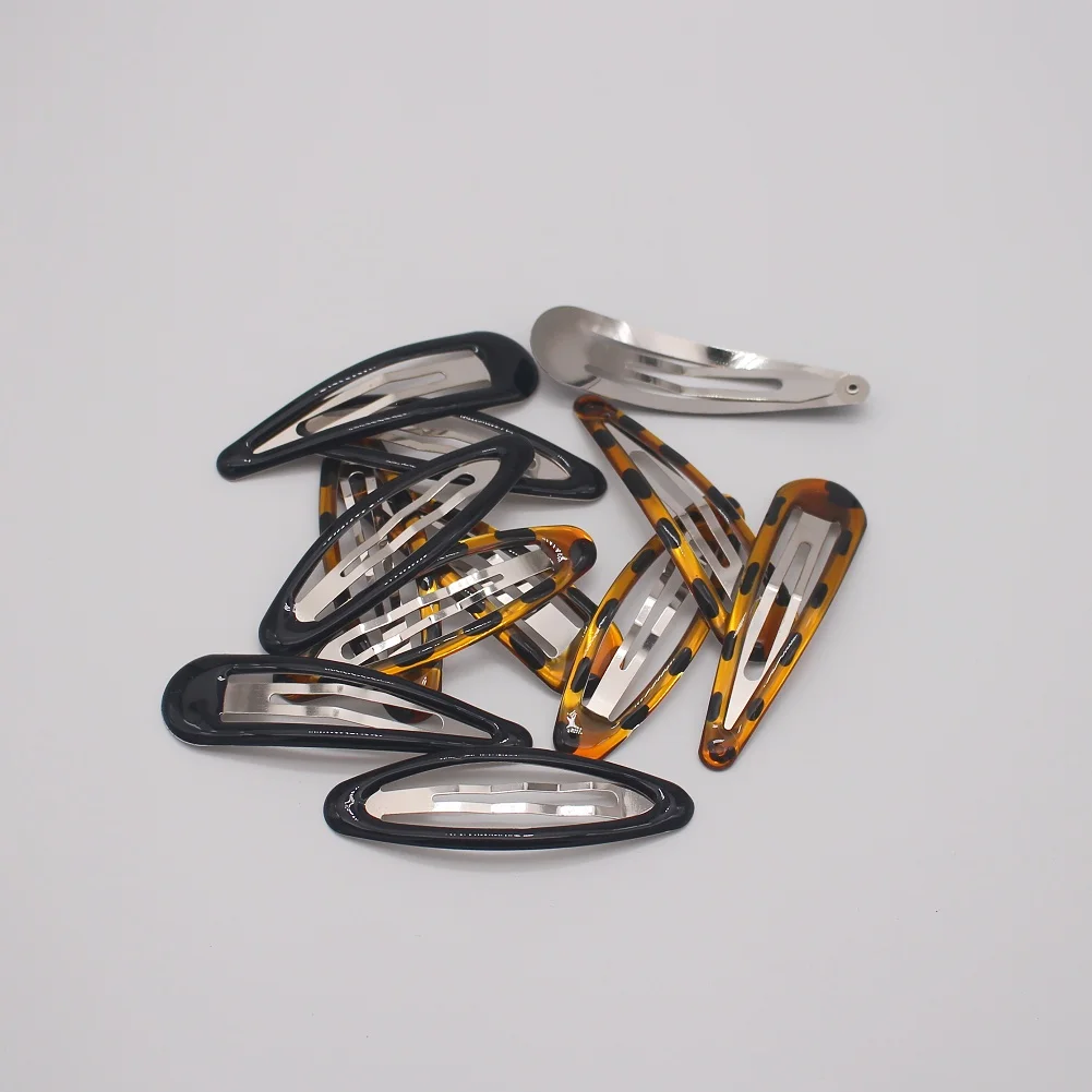 6 قطعة مقاطع الشعر المفاجئة للنساء 2.7 بوصة المغلفة مشبك شعر معدني مقاطع ليوبارد البيضاوي دبابيس الشعر الانفجارات عدم الانزلاق إكسسوارات الشعر #3