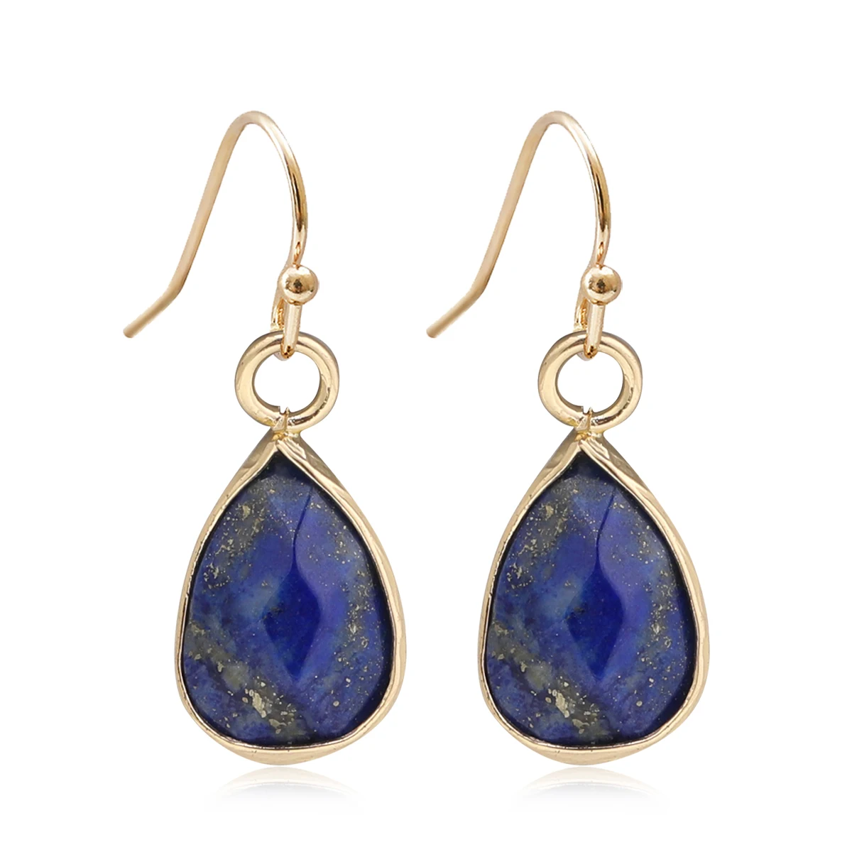 Waterdrop Natural Stone Dangle Labradorite Earrings for Women Newly Designed Female Daily Wear Wholesale Dropshiping