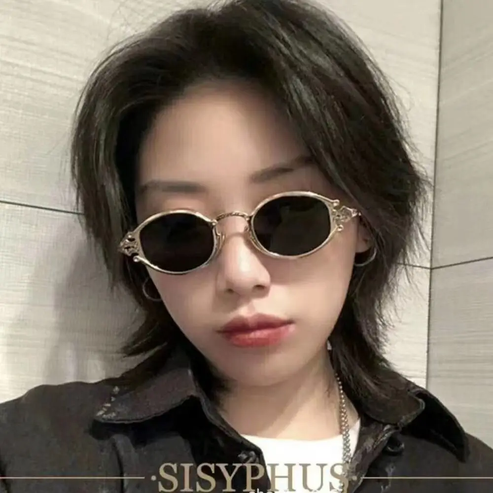 Vintage Metal Japanese Harajuku Glasses Gold Silver Black Anti-blue Anti-blue Glasses Oversized Vision Care Spectacles Women Men