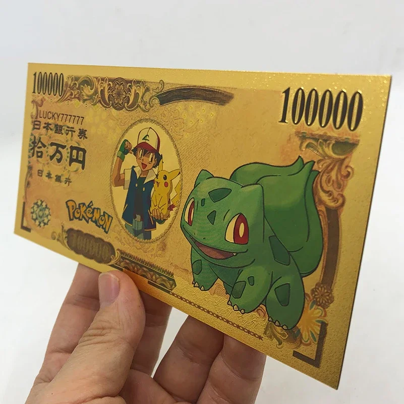 Kawaii Pokemon Banknote Cute Cartoon Commemorative Coins Anime Game Figure Cards Pikachu Coins Children\'s Birthday Gift Toy