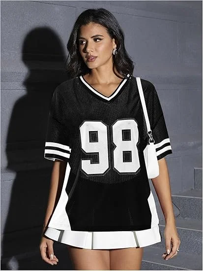 

Уличные виды спорта и отдыха, свободные женские толстовки No 98, трикотажные изделия, футбольная форма, летние футболки больших размеров, топы, женские пижамы