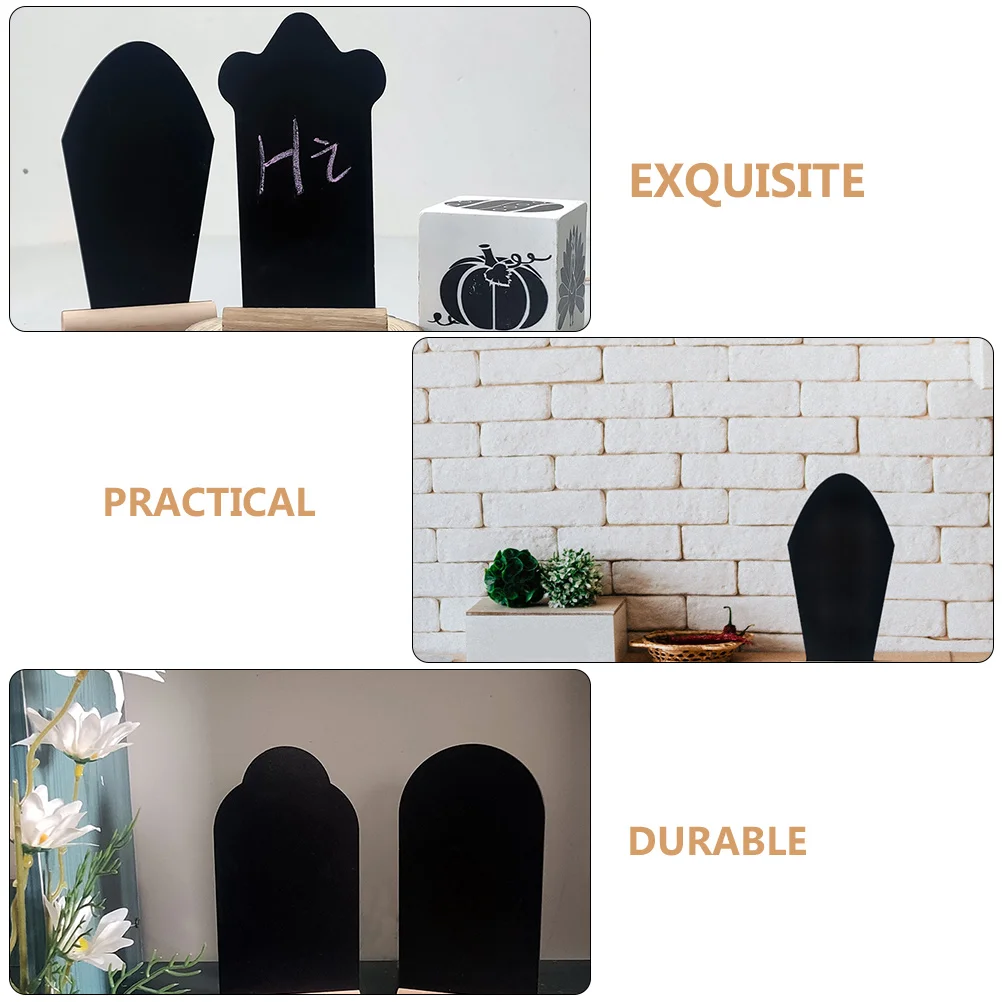 3Pcs Wooden Blackboards Decor Mini Two-Sided Message Boards Lightweight Portable Reusable Chalkboards for Home Bar Desktop Note