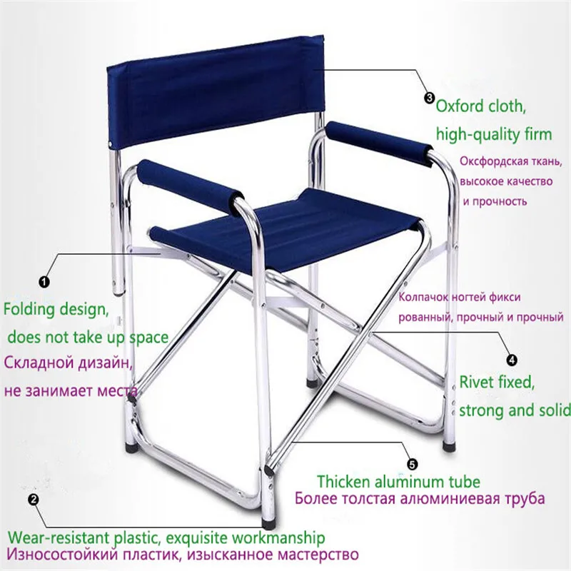 Double Layer Cotton-padded Lounge Chair, Aluminum Alloy Office Chairs, Portable Folding Stool, Outdoor Beach Chairs, Newest