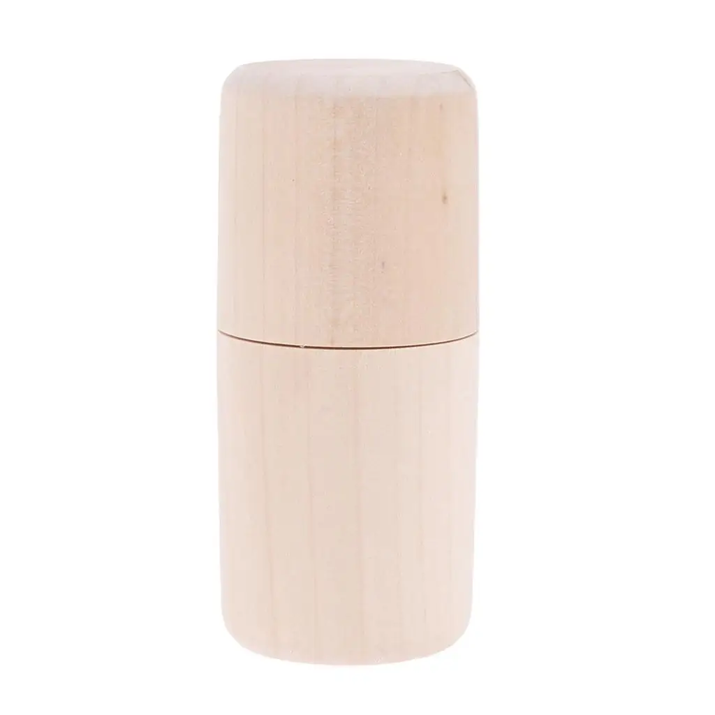 Cylinder Wooden Storage Box Essential Oil Carry Case Organizer Holder