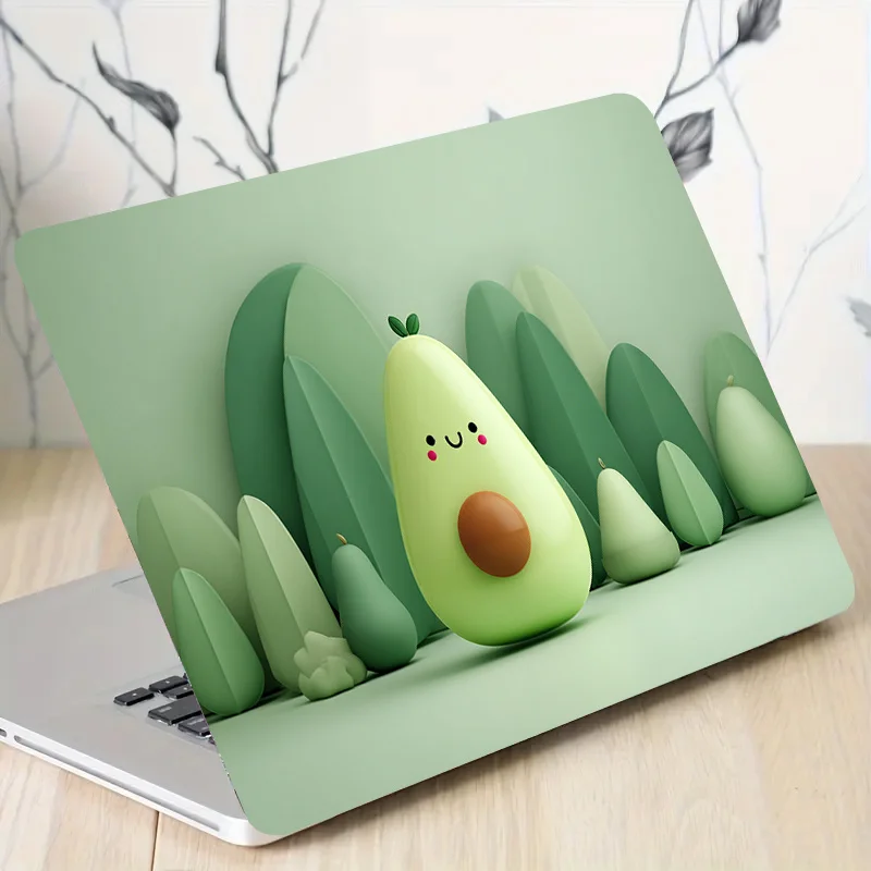 

Набор из 2 наклеек на чехол для ноутбука из ПВХ с зеленым узором в виде авокадо, устойчивый к царапинам, для самостоятельного оформления, подходит для HP, Dell, Lenovo, Apple