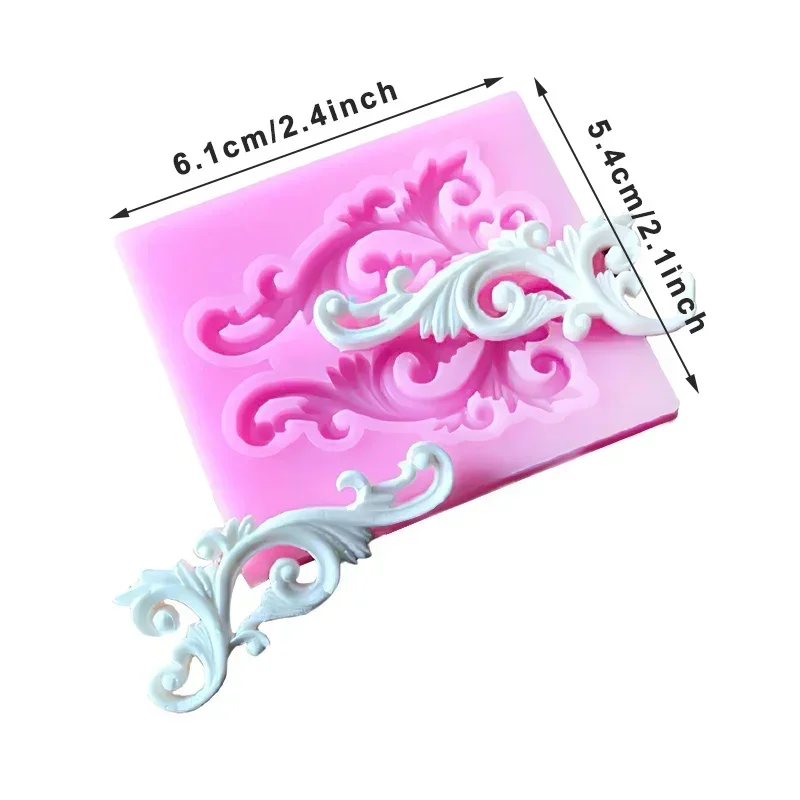 3D Craft Baroque Scroll Relief Silicone Mold Cake Decorating Tools Fondant Chocolate Candy Gumpaste Mold Cupcake Frame Baking