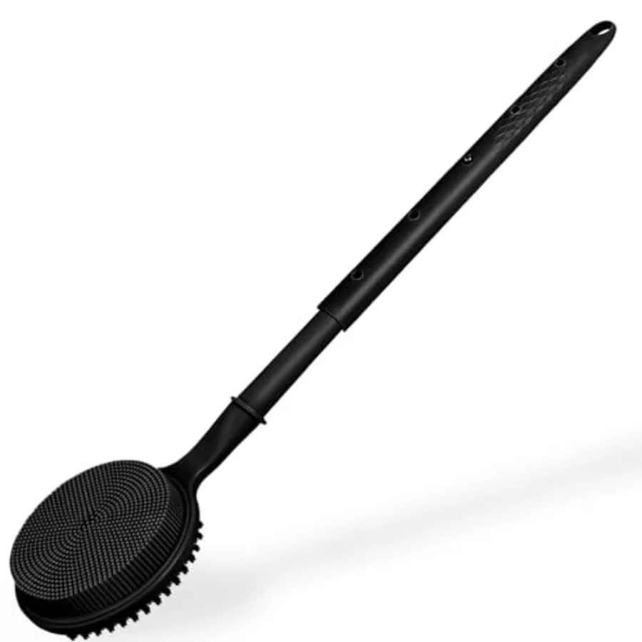 

Back Scrubber for Shower 16-24 Inch Extendable Bath Brush Long Handle for Shower Silicone Body Scrubber with Handle Back Brush