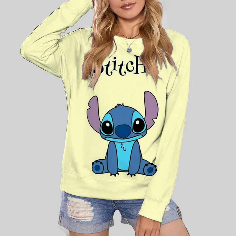 

90-е годы Disney Lilo Stitch Fun мультфильм осенняя толстовка женская Harajuku милый стежок аниме спортивная одежда манга уличная одежда толстовка женская