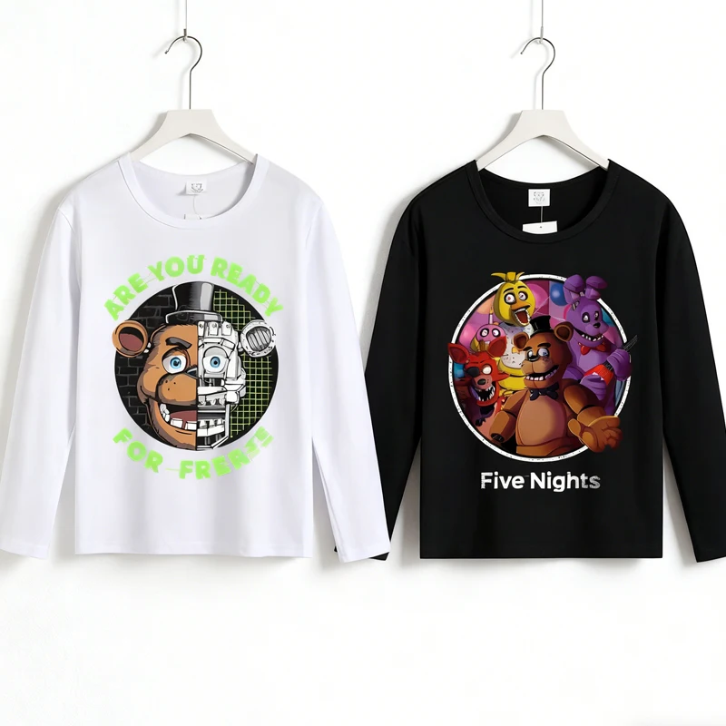

Five Nights At Freddys T Shirt Clothing Children Long Sleeve T-shirt Boy Girl Cotton tops Anime Tee Comfortable Base layer shirt