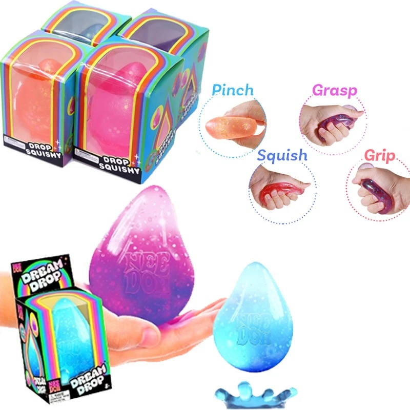 Needoh Dream Drop Glitter Non-toxic Knead Stretch Slow Rising Squishy Autism Anxiety Relief ADHD Focus Toy Adults Portable Gift