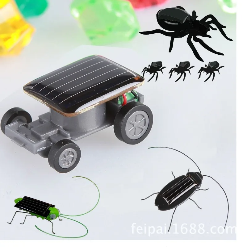 Solar Toy Car Grasshopper Cockroach Spider Simulation Multi-legged Bug Moon Rover Sports Car Puzzle Black Technology