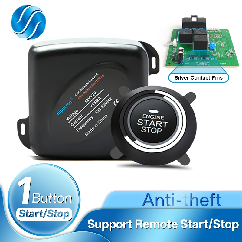 Hippcron Car Alarm Auto Start Stop System Car Keyless Entry System Central Locking Push Button Remote Starter Stop Auto Kit