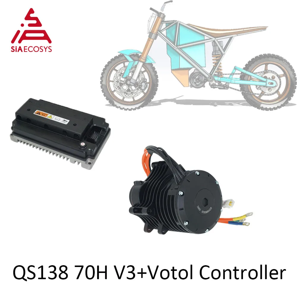 

QSMOTOR 138 3000W V3 70H 5500W Max Continuous 72V 100KPH Mid Drive Motor Conversion Kit With EM150-2SP Controller