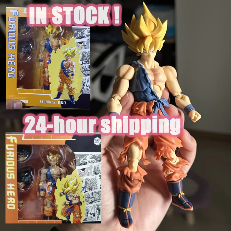 

In Stock Black Hole Toys Dragon Ball Z SHF SSJ Battle Damaged Super Saiyan Furious Hero Son Goku Anime Action Figure Model Gift