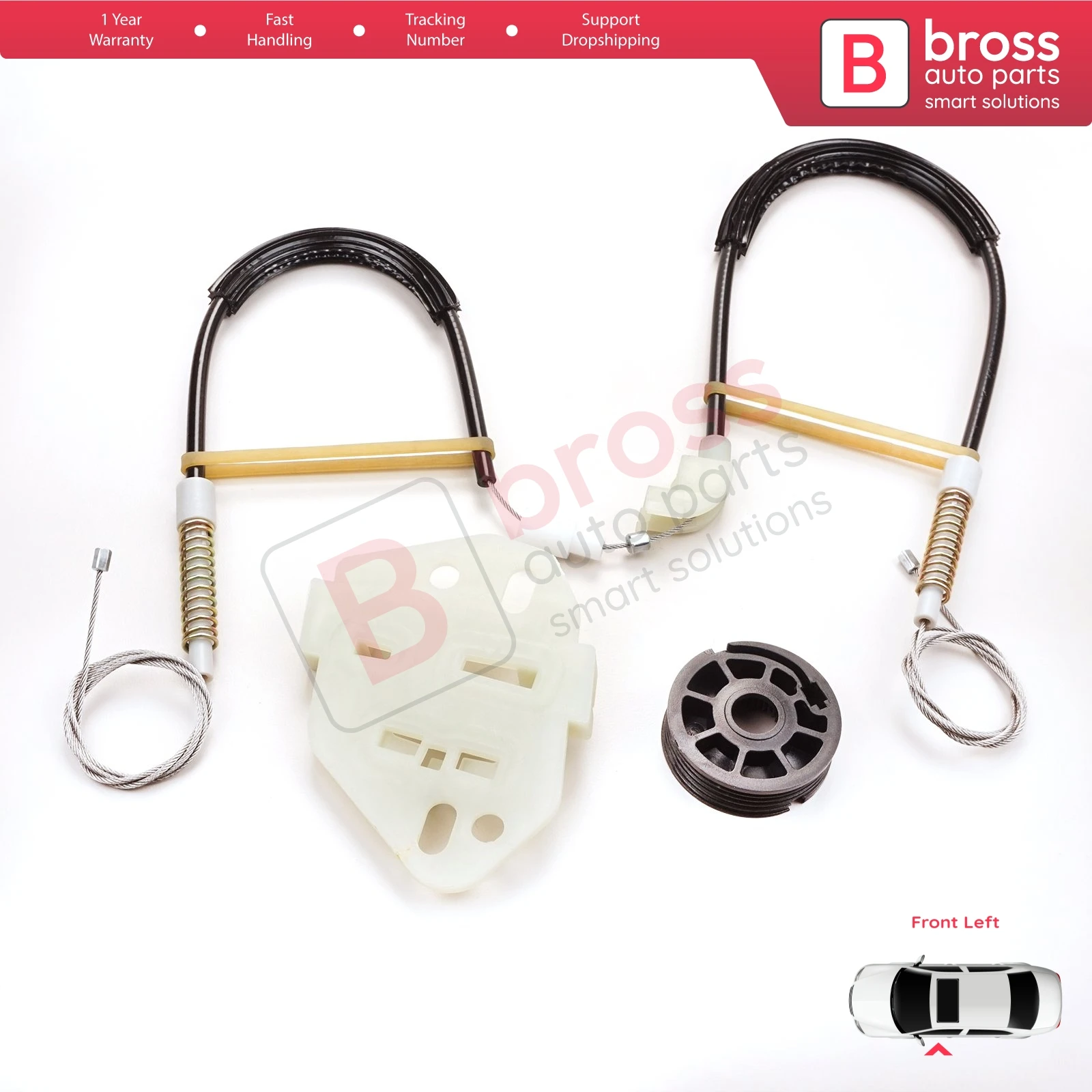 BWR5037 Regulator jendela daya listrik Kit perbaikan pengangkat depan kiri untuk Ford Escort MK6 1995-2002 Orion MK3 4/5 pintu 91ABA23201