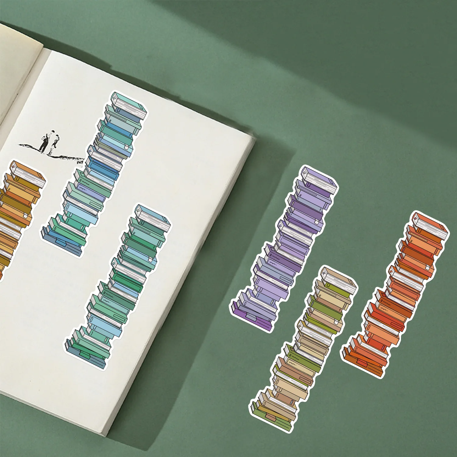 30Pcs Bookmarks Book Stack Book Tracker Creative Style Page Reading Book Art Decoration Landscape Marking Gift Creative Cards