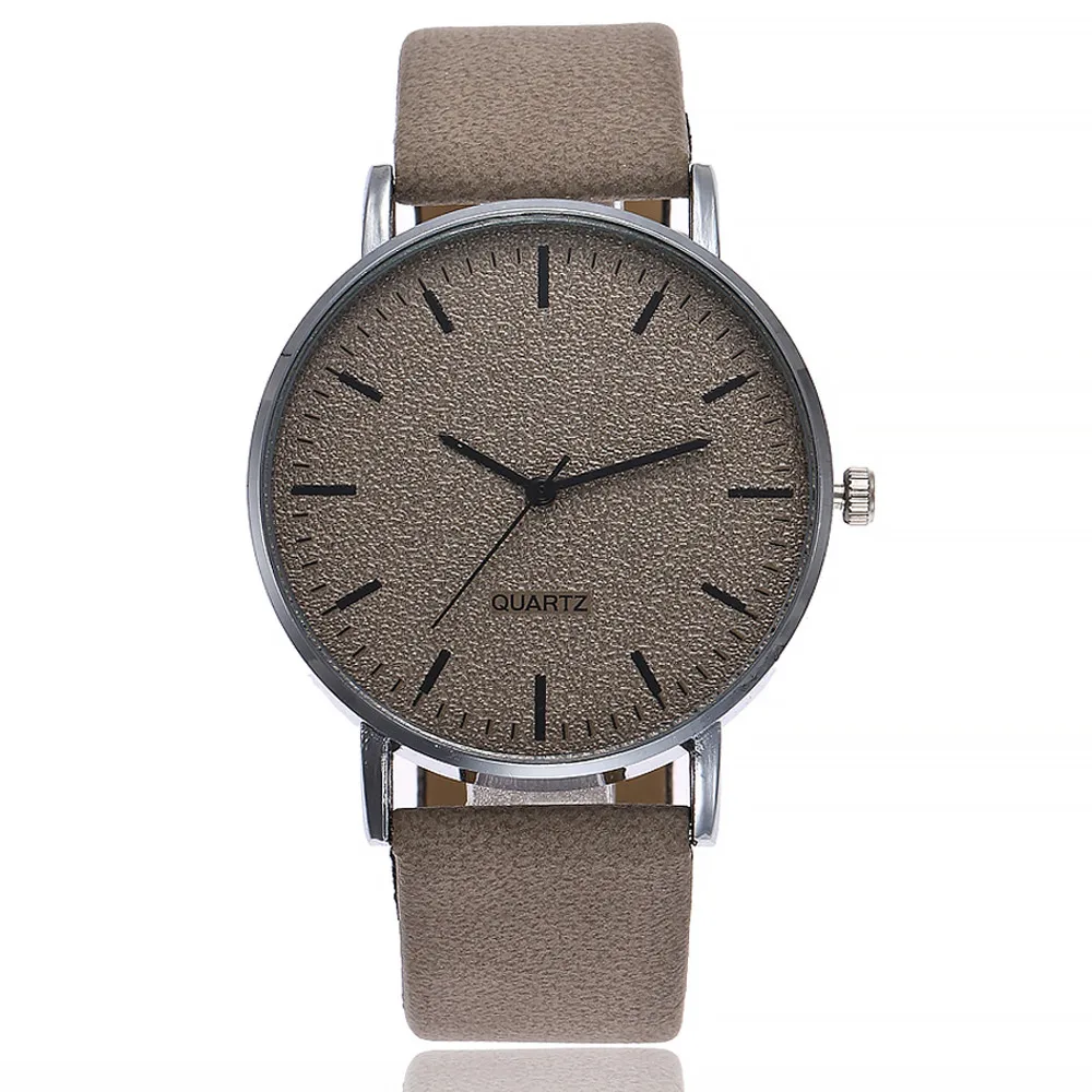 Montre-bracelet en cuir Ultra mince pour hommes, à Quartz, décontractée, verte, sans marque, à la mode