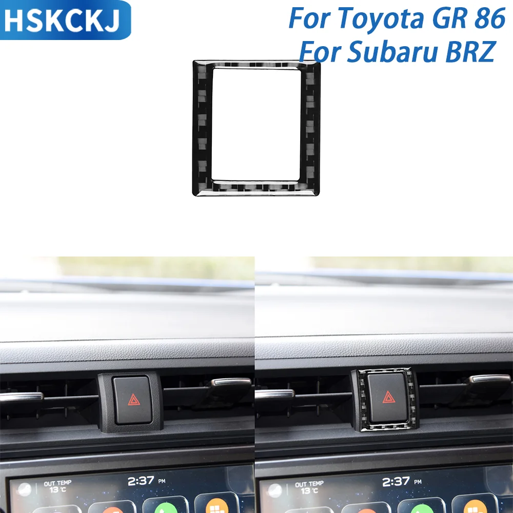 

For Toyota GR 86 For Subaru BRZ 2020+ Real Carbon Fiber Interior Sticker Warning Light Switch Frame Decorative Accessories