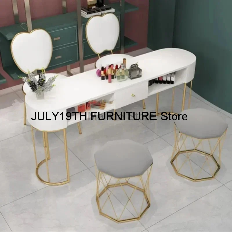 Nordic Wrought Iron Nail Tables For Commercial Furniture Manicure Table Creative Light Luxury Economical Upscale Mesa Manicura