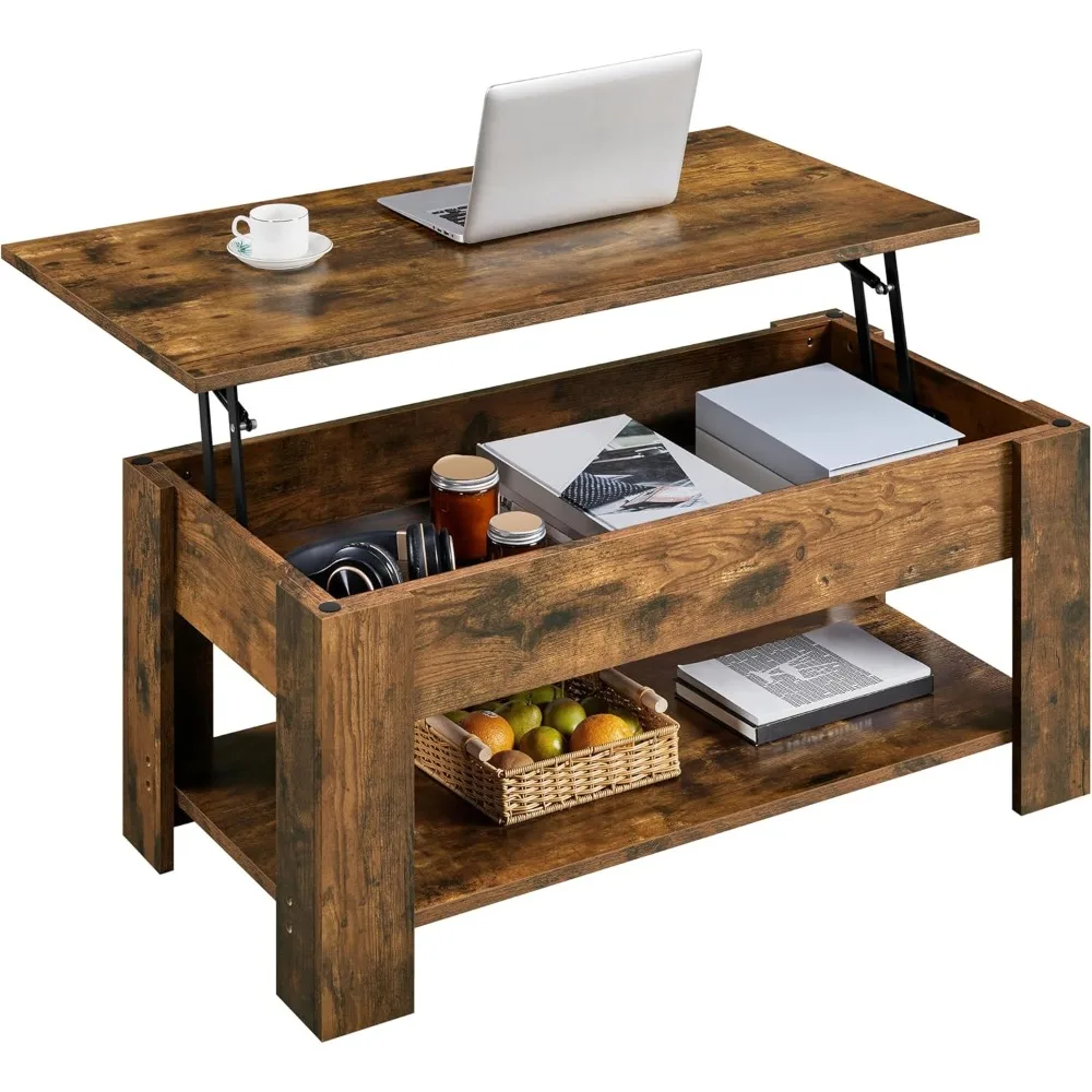 

Coffee Table, 47.5in Lift top Coffee Table with Hidden Compartment and Storage Shelf, Lift Tabletop Dining Table