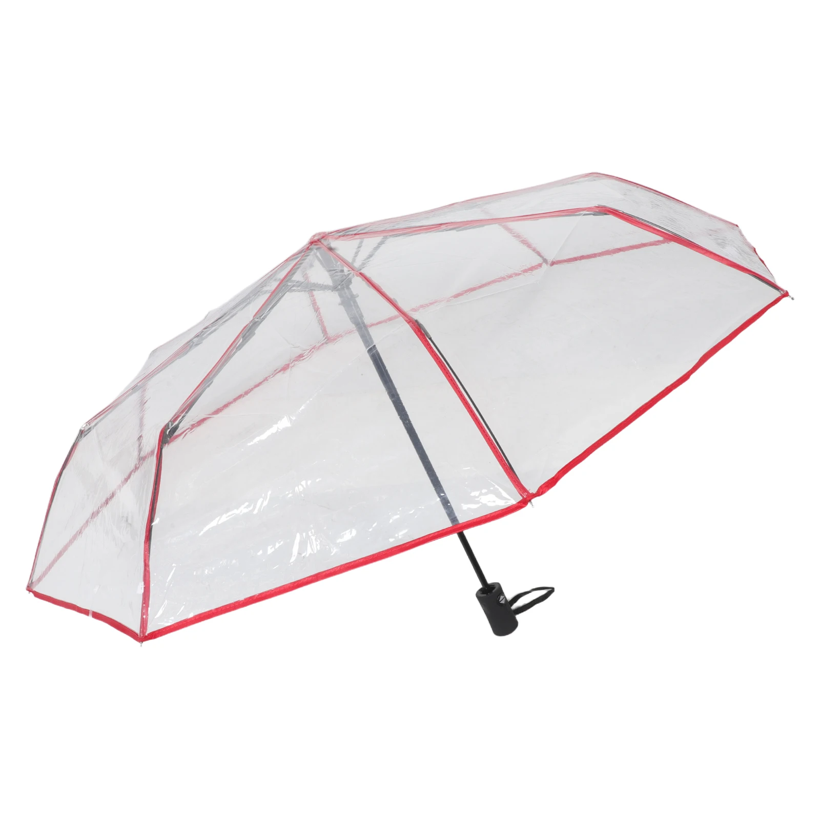 

Transparent Folding Umbrella Automatic Open Close Compact Clear Rain Umbrella For Women Men Waterproof Travel Wedding